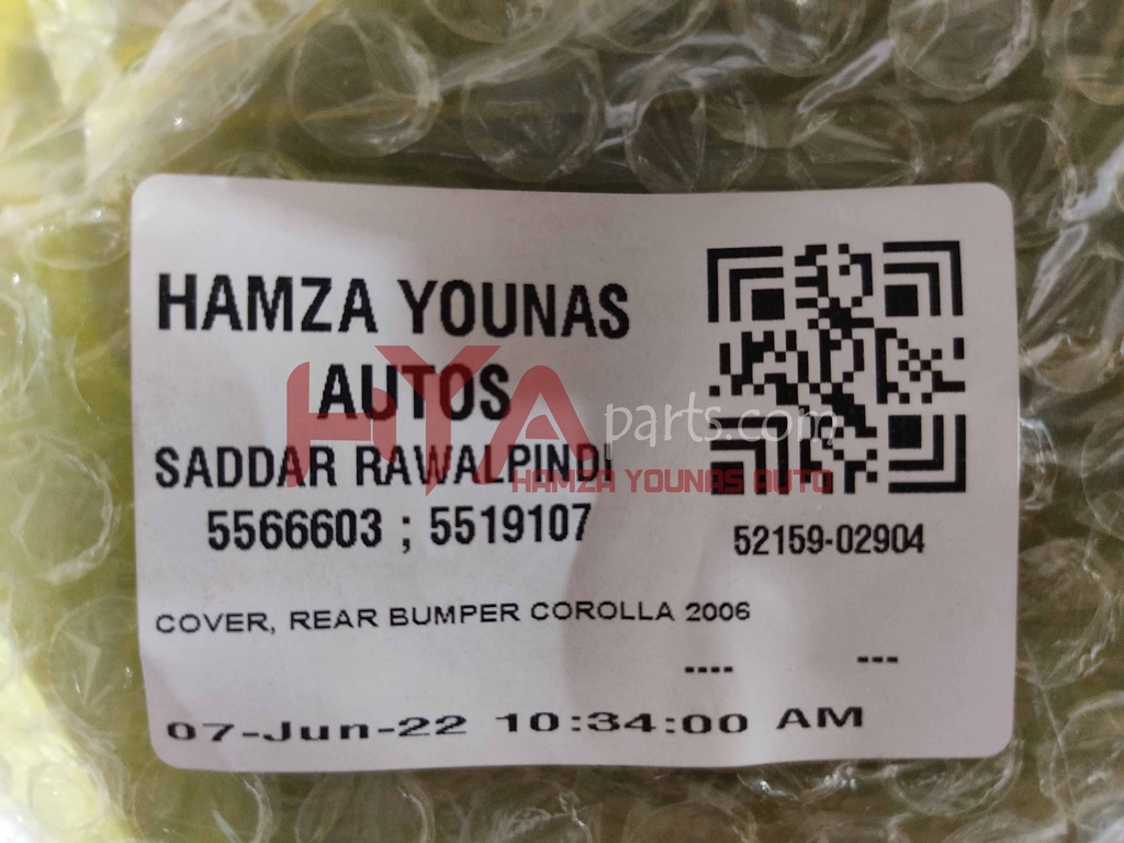 COVER, REAR BUMPER