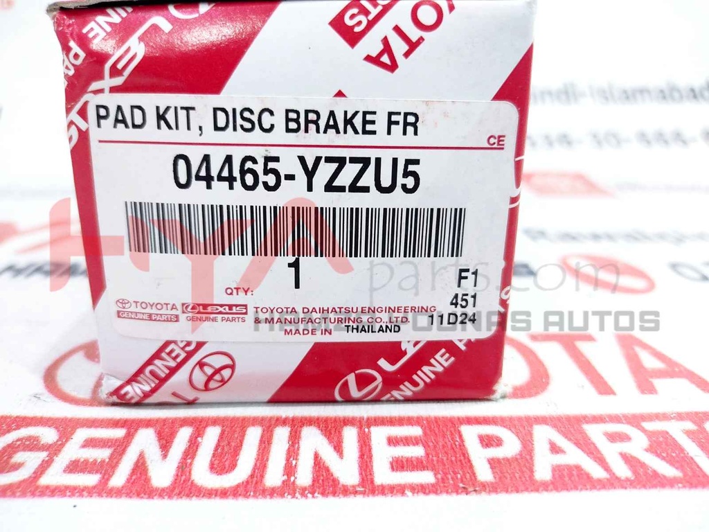 PAD KIT, DISC BRK FR, ECE-R90 (OLD-YZZR6