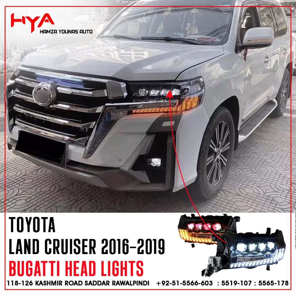 HEAD LAMP SET LAND CRUISER 2018 BUAGGATI STYLE