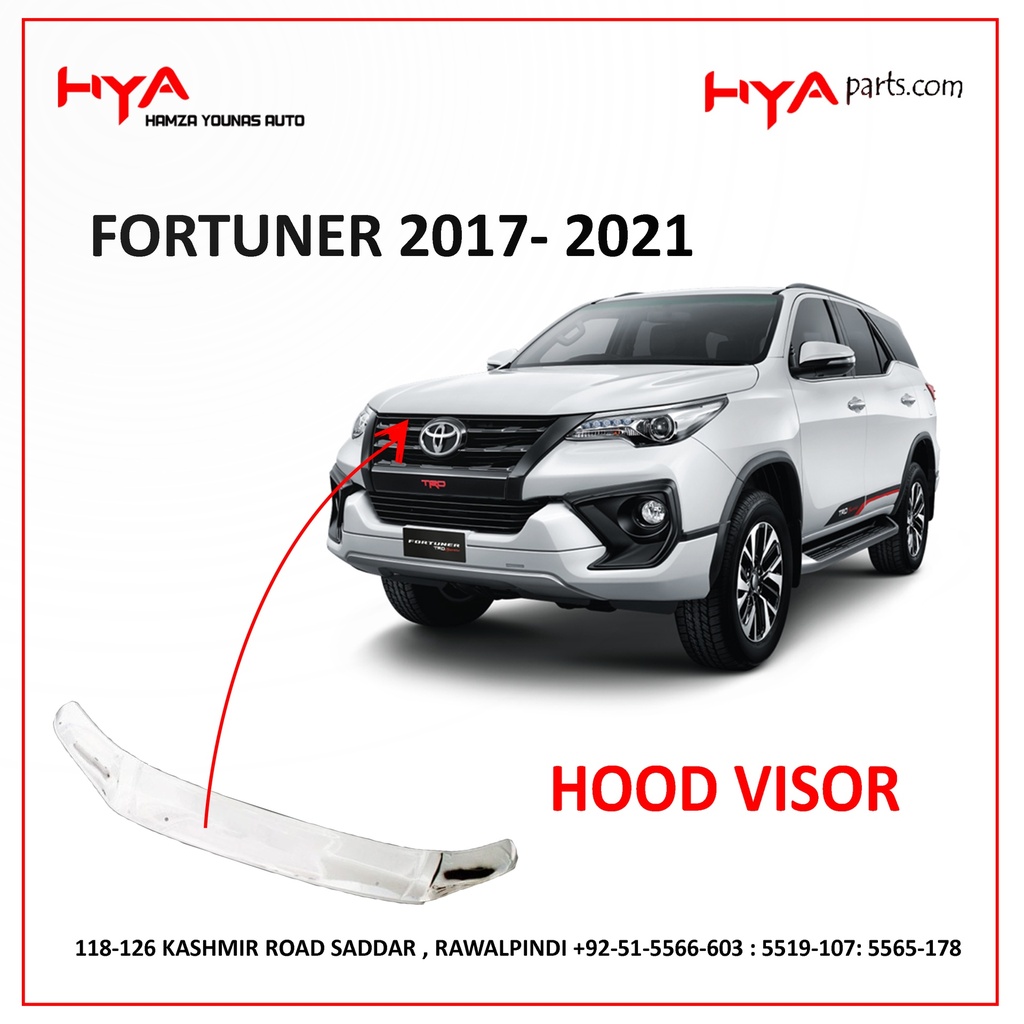 HV FR-17-AOS [HOOD VISOR FORTUNER 2017- 2021 WHITE]