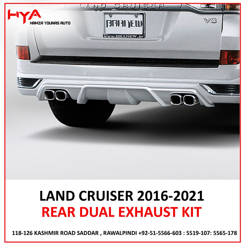 REAR BUMPER EXTENSION LAND CRUISER 2016 - 2021 DUAL EXHAUST