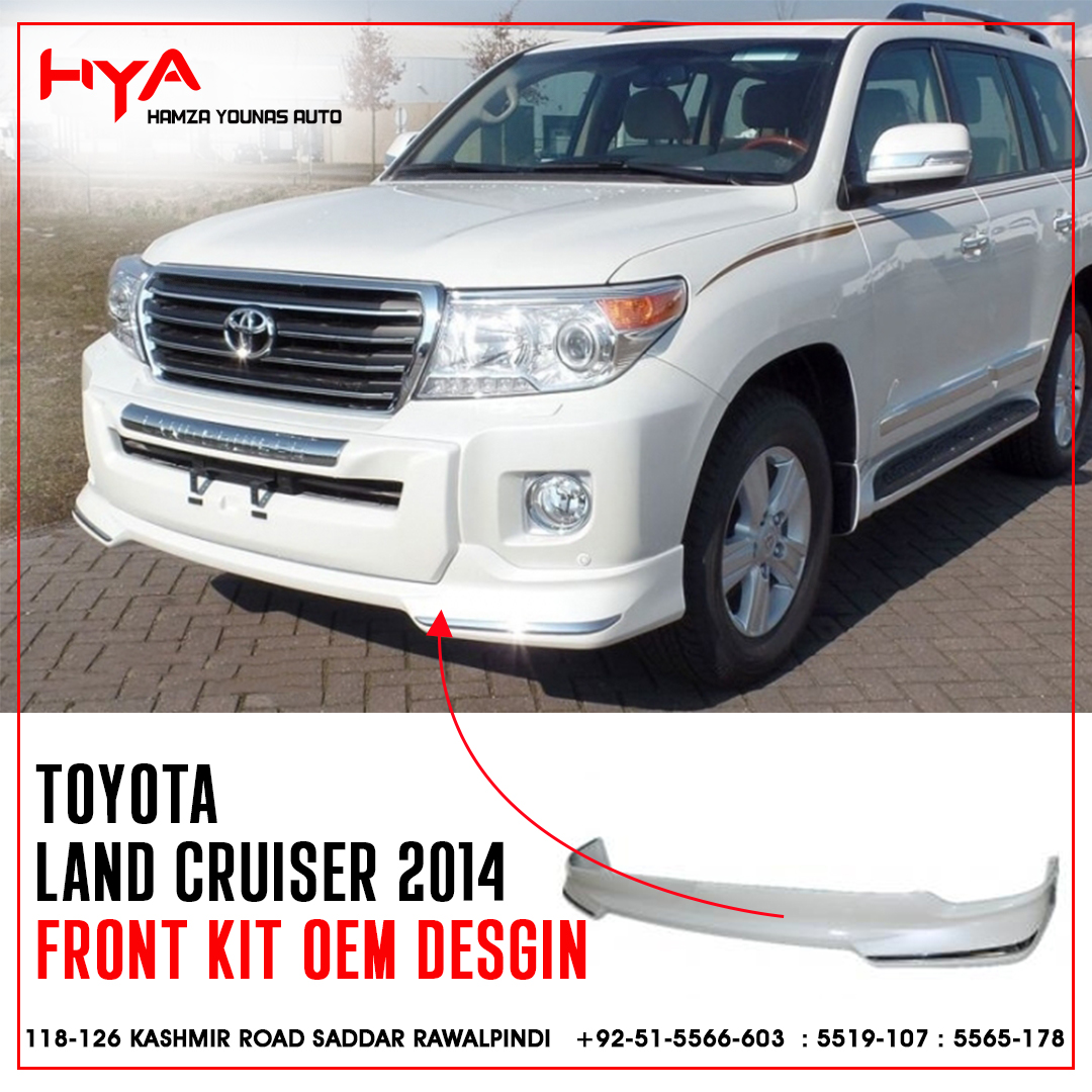 [703-FJ-200-12 W] FRONT BUMPER EXTENSION LAND CRUISER 2013 WHITE  (SIDE CHROME) (WHITE)