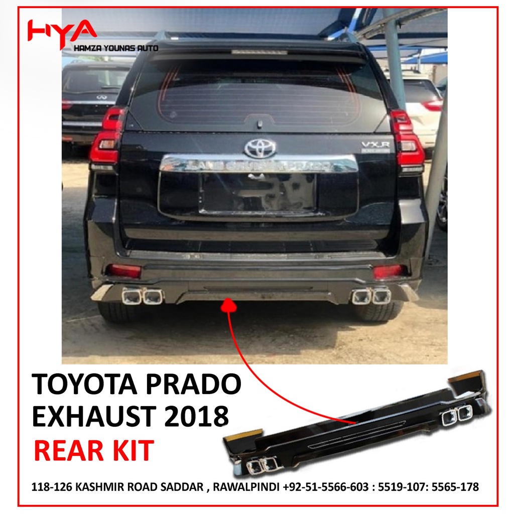 REAR BUMPER EXTENSION PRADO 2018 DUAL EXHUAST 