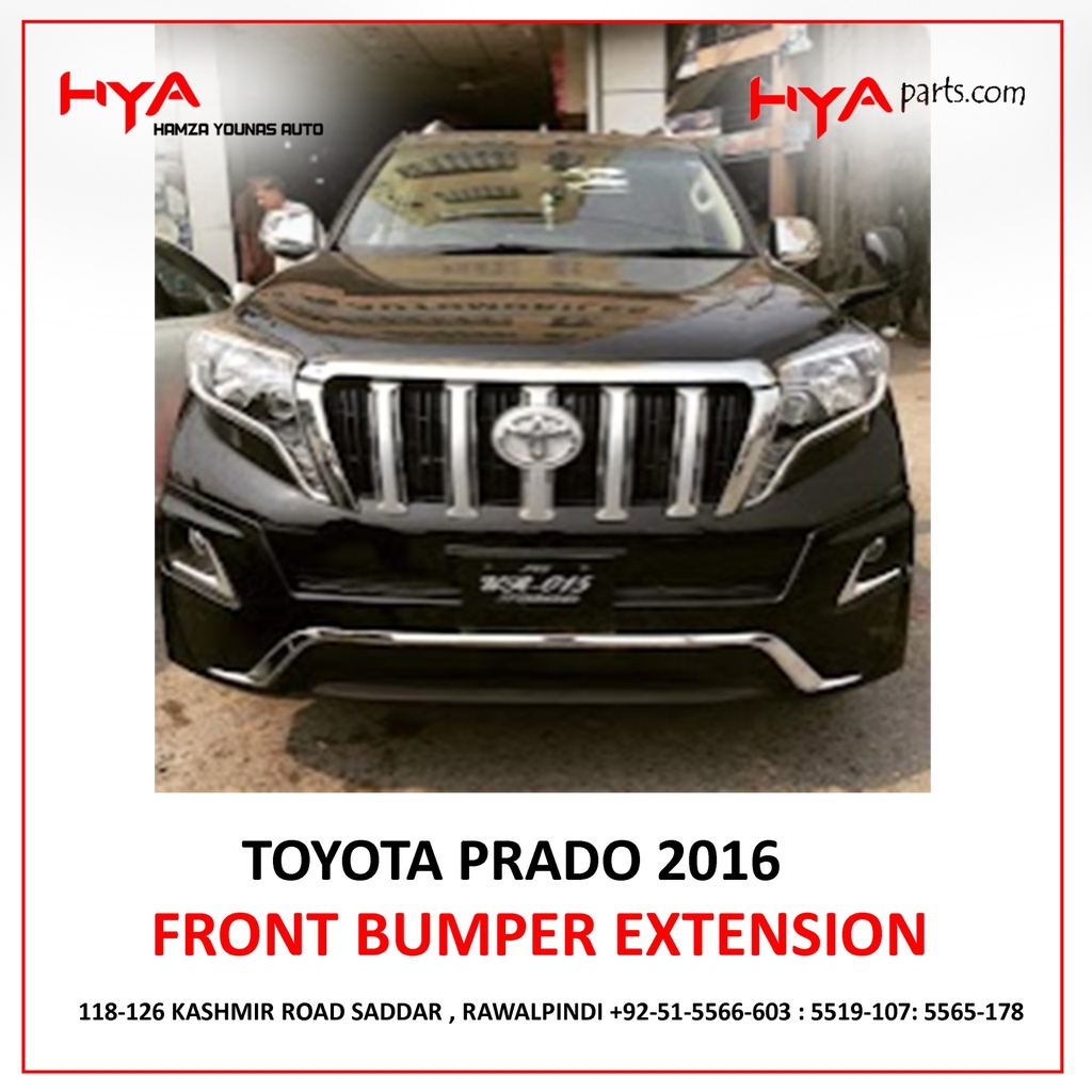 FRONT BUMPER EXTENSION PRADO 2016  LONG CHROME