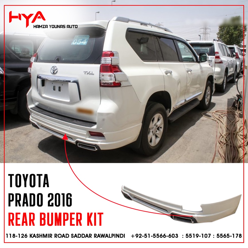 REAR BUMPER EXTENSION PRADO 2014 DUAL EXHUAST 