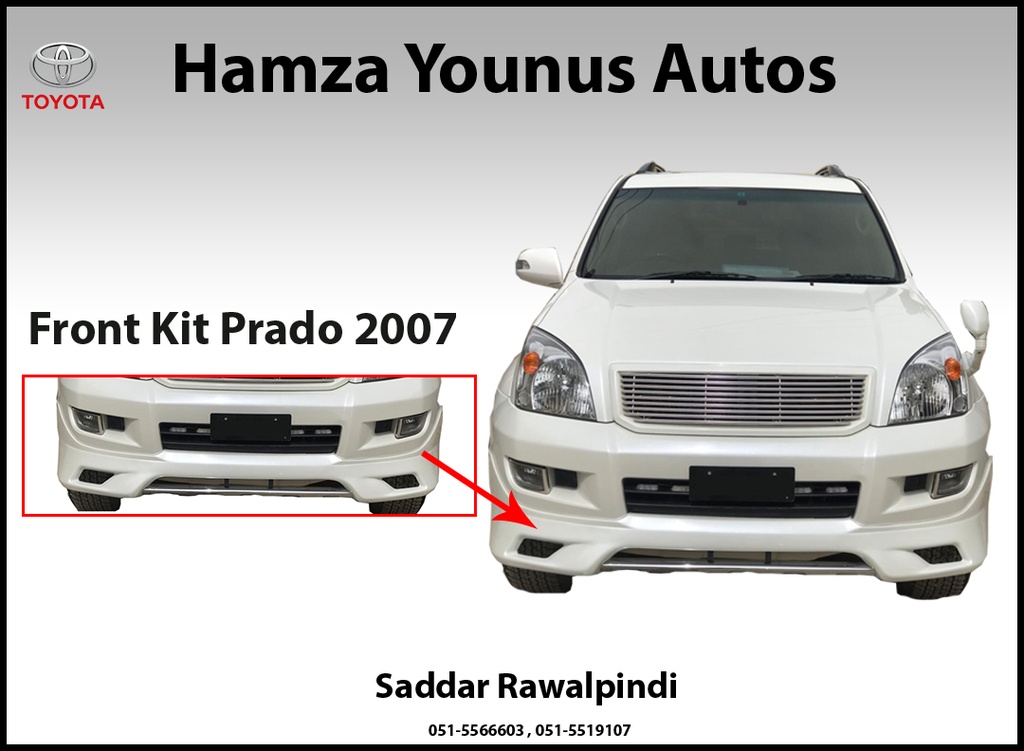 FRONT BUMPER EXTENSION PRADO 120 SERIES  CHROME