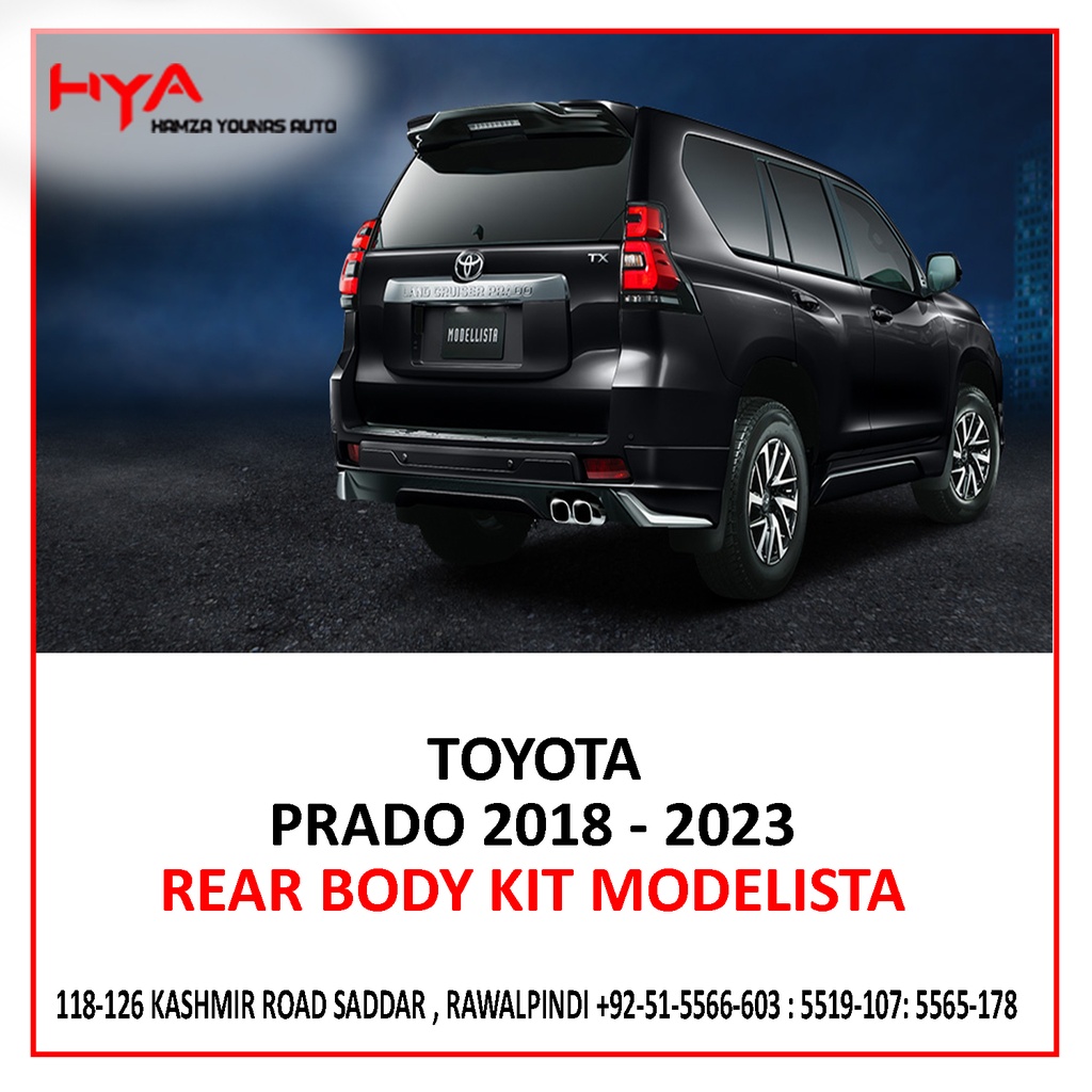 [703A-FJ-150-18-CH B] REAR BUMPER EXTENSION PRADO 2018 MODELISTA  BLACK 