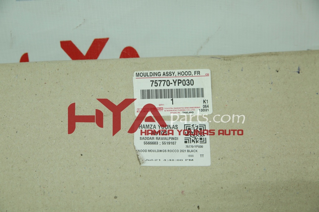 [75770-YP030] MOULDING ASSY, HOOD, FRONT